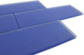 Premium Quality Cobalt Blue Frosted 3x9 Glass Subway Tile for Bathroom Walls, Kitchen Backsplashes by Vogue Tile - Tenedos